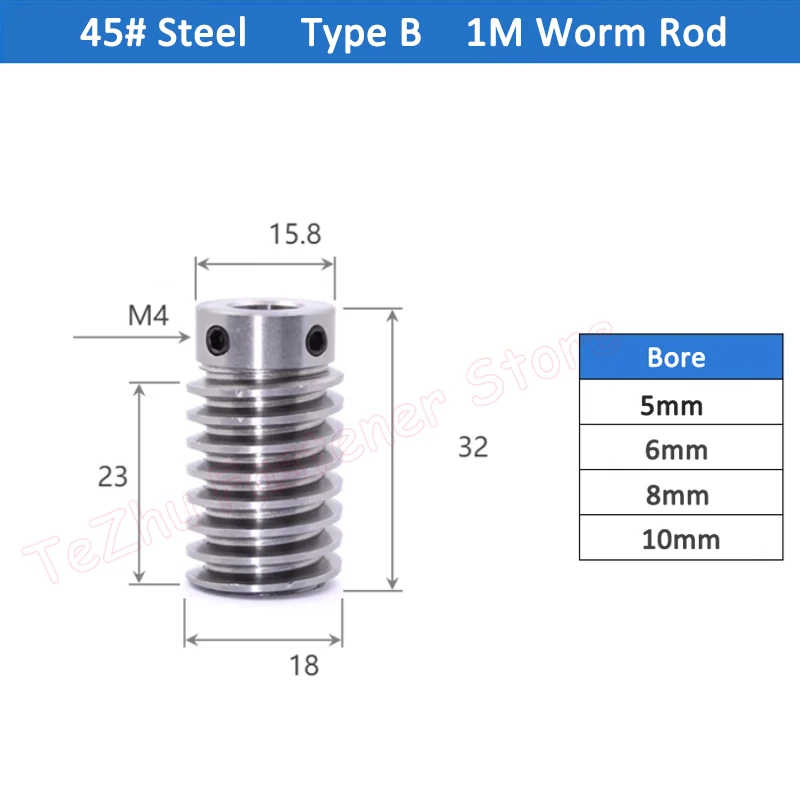 com 1 modulo worm gear aco inoxidavel aco 45 1pc 01