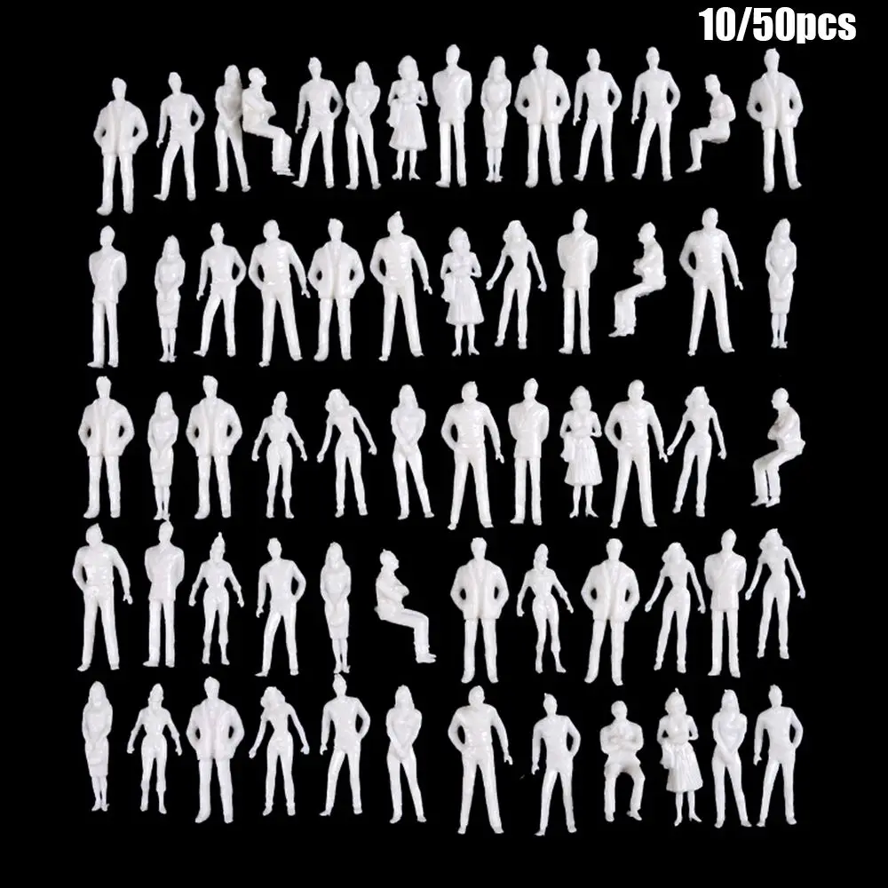 

10/50 Pcs 1:100/150/200 Model Miniature White Figures Architectural Model Human Scale Model ABS People Dollhouse Decor