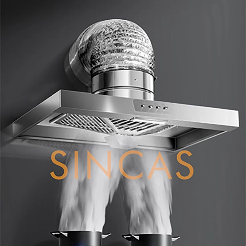 Stainless Steel Range Hood with Lighting Easy-Install Kitchen Exhaust Fan Suction Household Traditional Stove Ventilation System 1