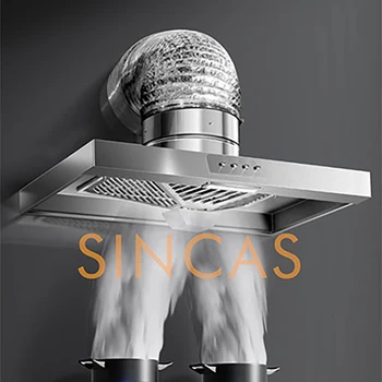 Stainless Steel Range Hood with Lighting Easy-Install Kitchen Exhaust Fan Suction Household Traditional Stove Ventilation System 1