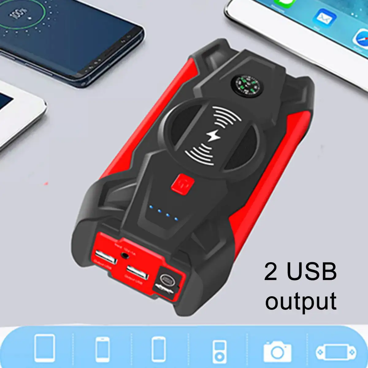 Portable Car Jump Starter Bateria Portatil Arrancador Coche LED Power Bank  Arrancador De Coches 12v Profesional Jumpstarter - AliExpress