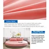 1/3PCS Cotton Fitted Sheet with Elastic Band Bed Linen for Round Mattress Cover Solid Color Queen Size Bedspread with Pillowcase 5