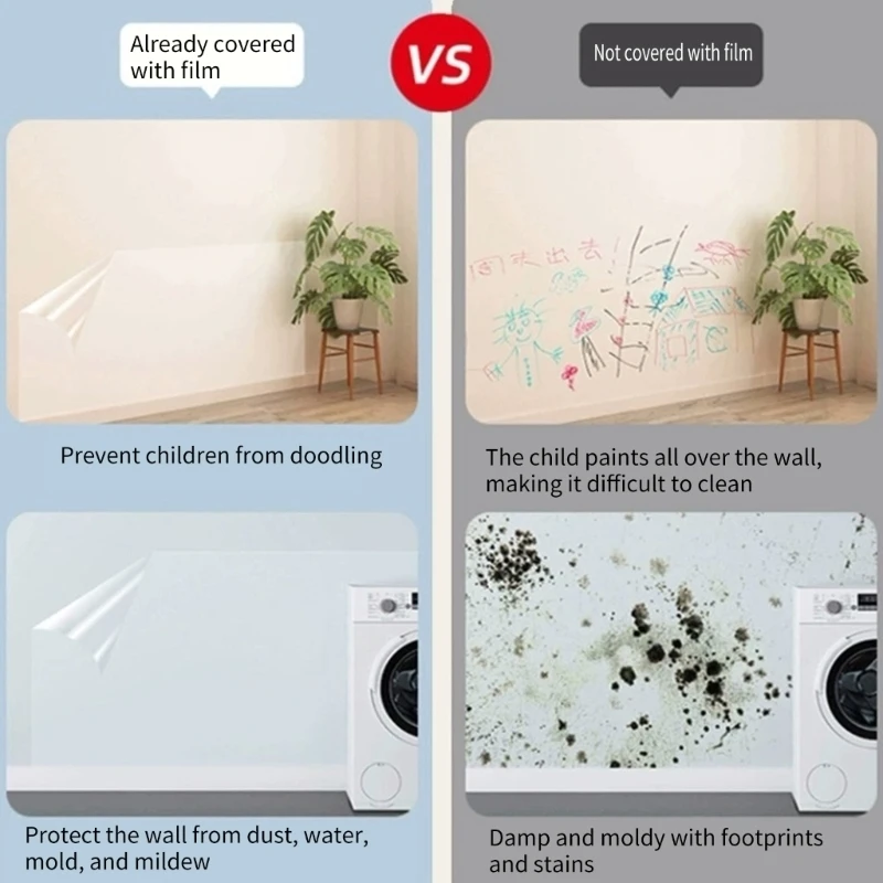 Static Removable Contact Paper Clear Electrostatic Wall Protective Film Roll PET Cling Sticker for Kitchen and Office