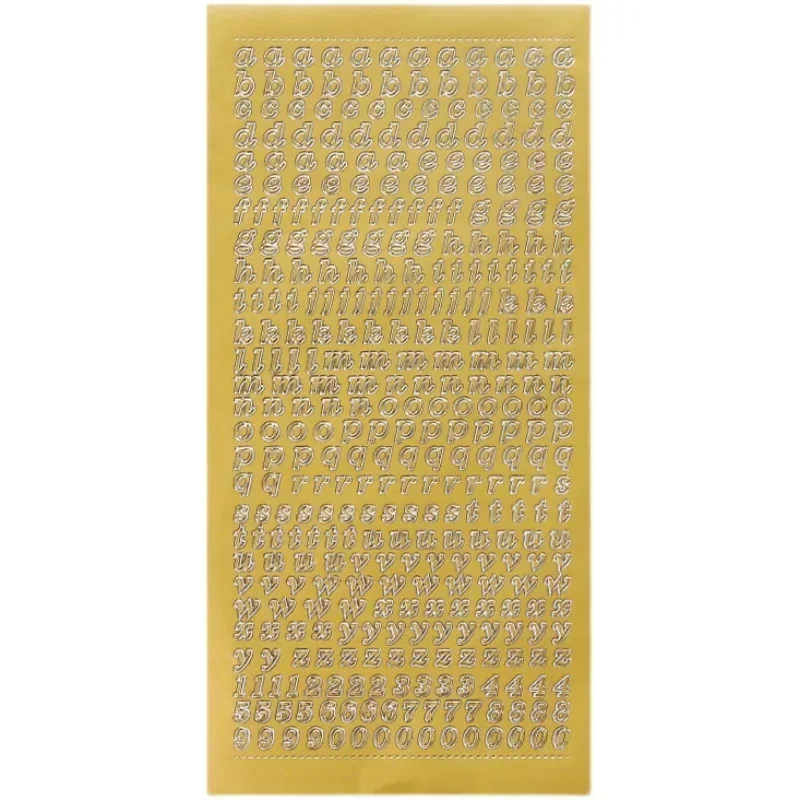 Letter stickers 1 Sheet PVC Waterproof Durable Korean Golden Silver English Letter Stickers for Photos Albums Decoration Handmade