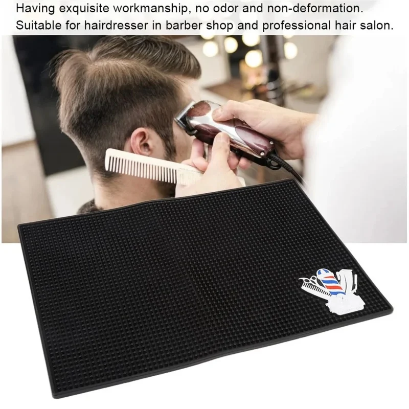 Salon Barber Mat Nonslip Barbershop Counter Mat PVC Flexible Thick Table Organizer Pad for Scissors Accessory Supp