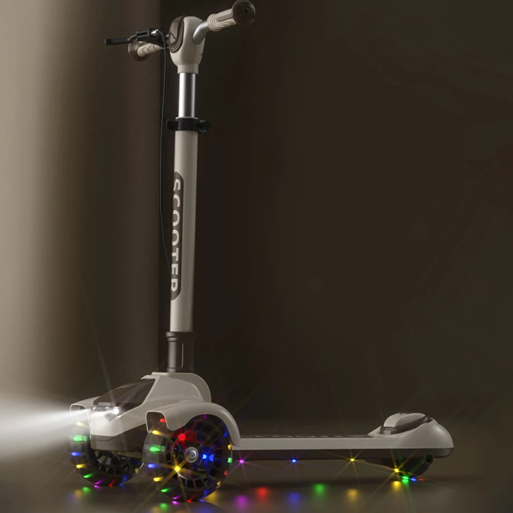 Children Scooter Folding Scooter Foldable Kick Scooter For Children's 3 Wheels Folding Foot Scooters LED Glitter Balance Bike Adjustable Height One-pedal Scooter