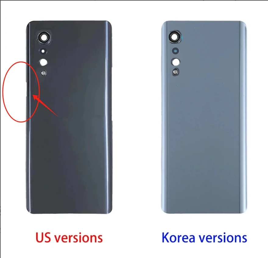 LG 벨벳 5G 배터리 커버 도어 용 카메라 렌즈 포함 LG G9 후면 커버 LM-G900N LM-G900E 커버 한국 미국