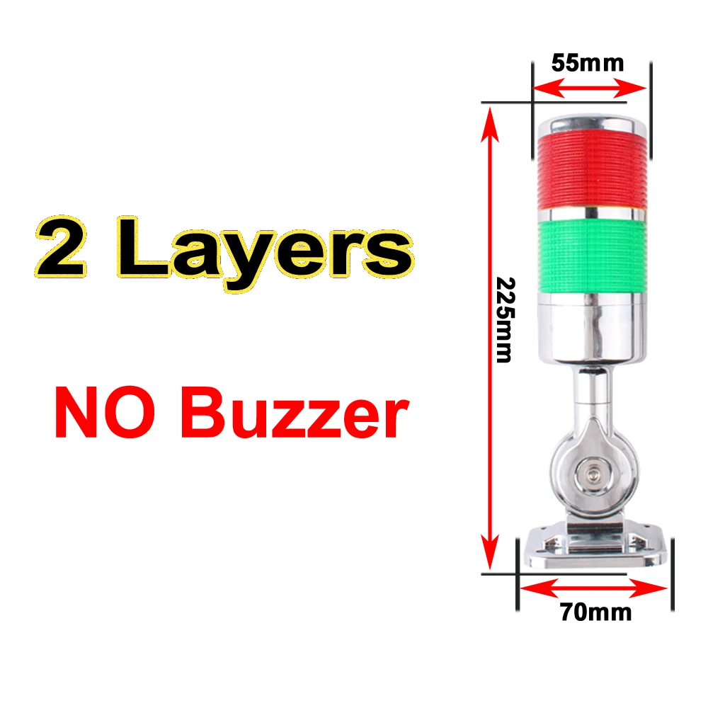 thumbnail image 1 of Luz de advertencia industrial giratoria de 180 grados, roja, naranja, ámbar y verde, para máquinas, luz intermitente constante de 12 a 24 V CC, LED de 220 V CA, 1 of 5