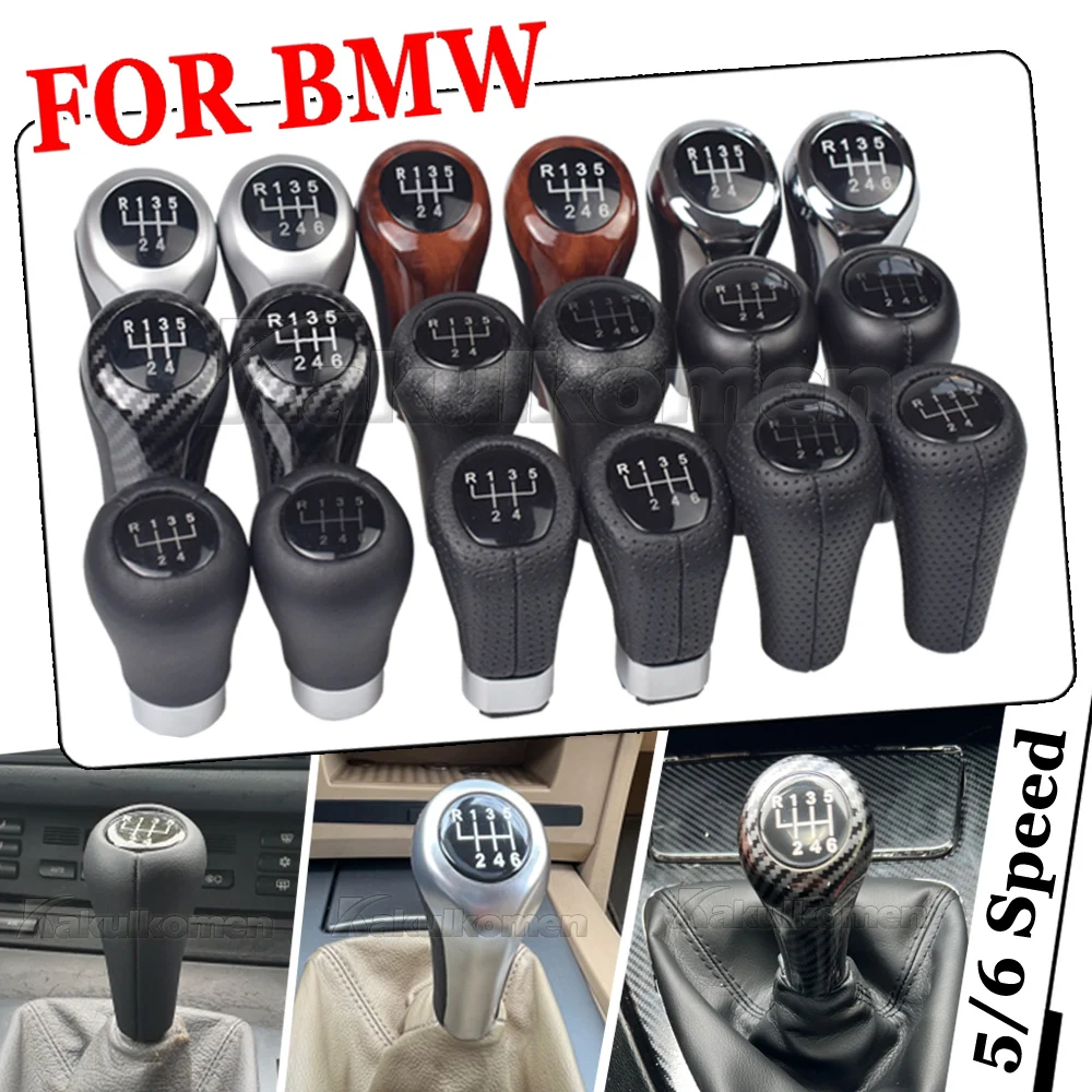 Premium Leather Gear Stick Shift Knob, 5 & 6 Speed
