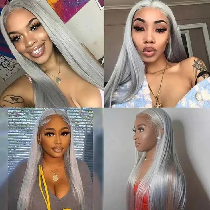 Sliver Grey Human Hair Bundles 9A Brazilian Straight Hair Weave Bundles 1/3/4PCS Remy 8-26inch Extensions IJOY Deals