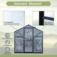 6x12 FTGreenhouse for Outdoors, with Lockable Door and Adjustable Roof Vent, Outdoors Greenhouse 2