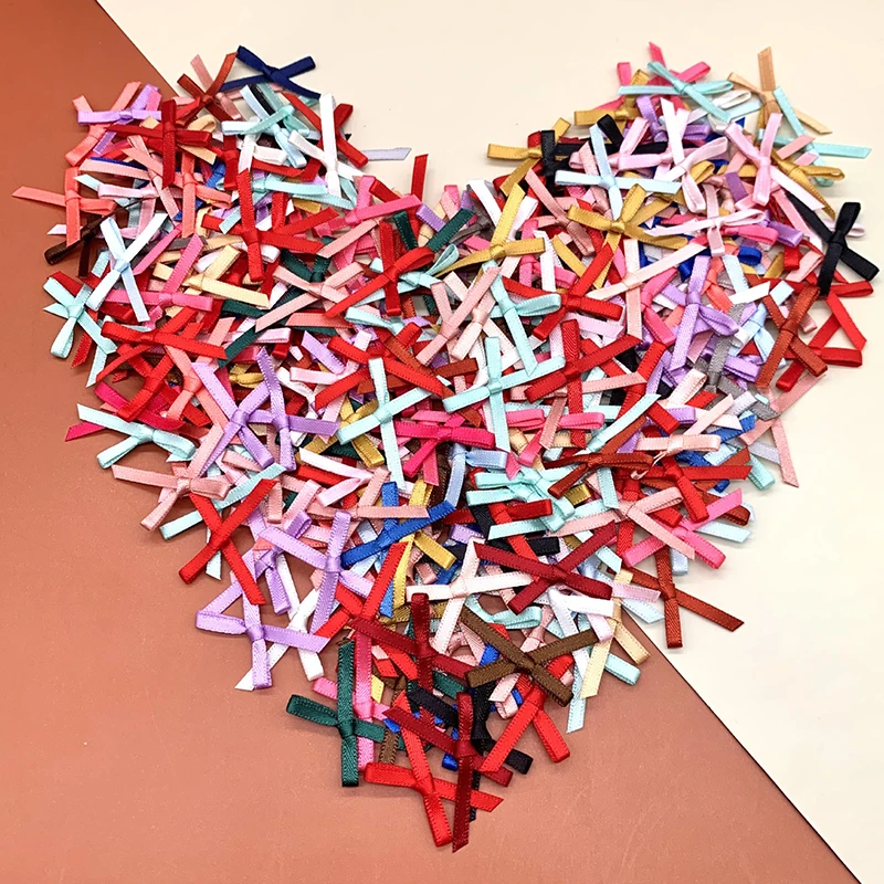 Description Picture 3 of item100pcs Mini Satin Ribbon Flowers Bows Ties Craft Scrapbooking Embellishment DIY Projects Bowties Decor Hair Clips Pets Hair Bows