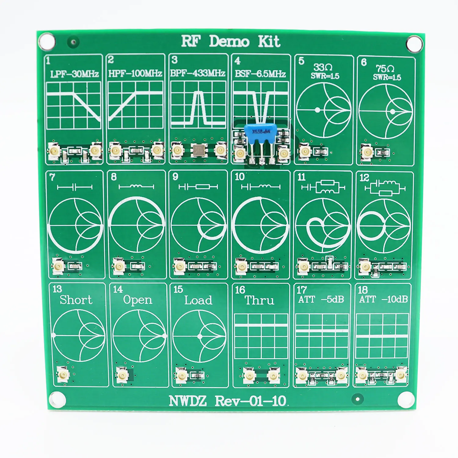 Frequency Test Board RF Demo Kit NanoVNA RF Tester Board Filter Attenuator for Nano VNA-F Nano VNA-H Vector Network Analyzer Kit