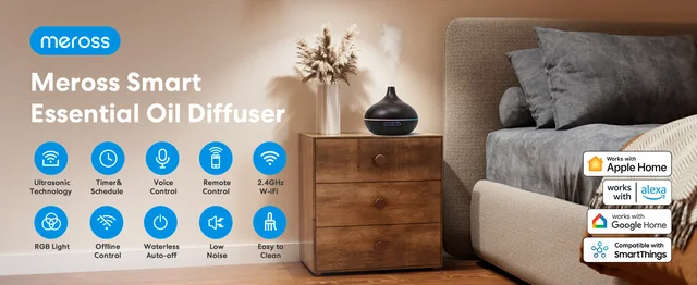 Meross Difusor de aroma WiFi compatible con Apple HomeKit, Google y Alexa