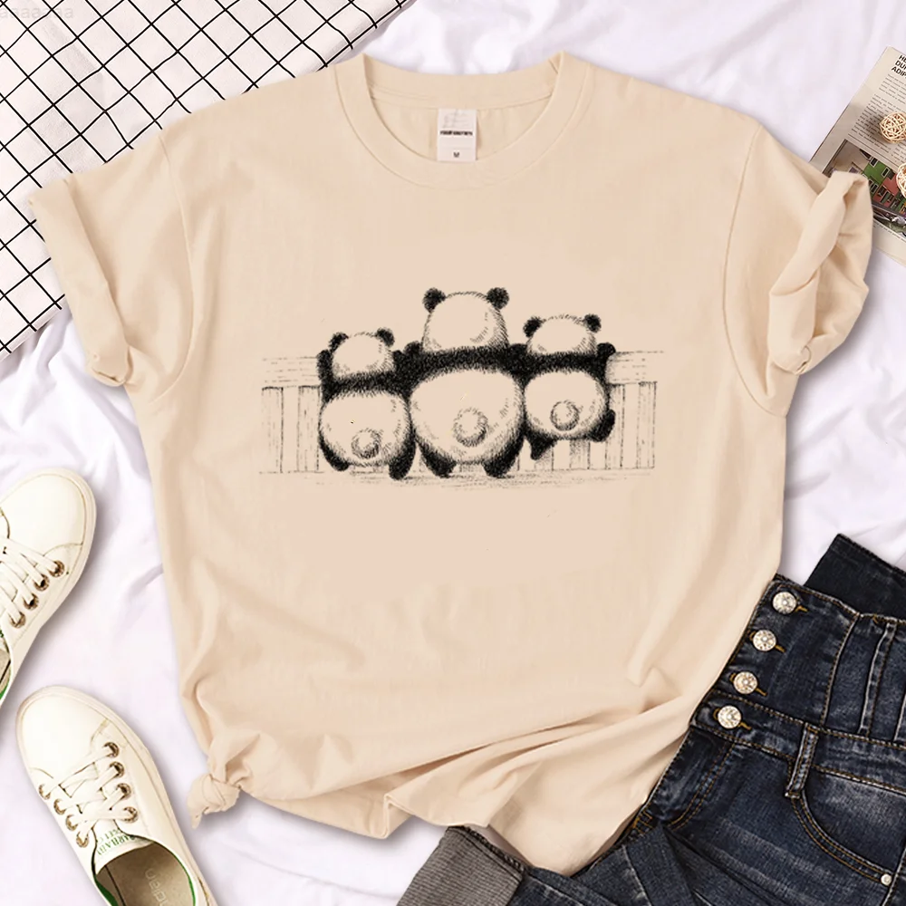 

Panda Tee women anime harajuku tshirt female funny anime 2000s clothing