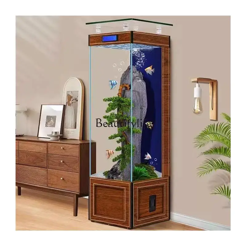 

Small and Medium Living Room Glass Fish Globe Vertical Ecological Household Aquarium