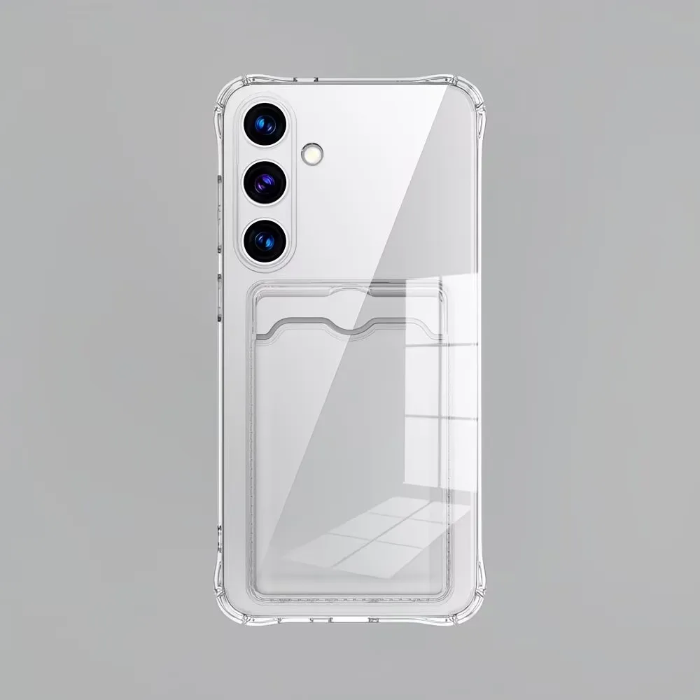 Clear Shockproof Portable Card Holder Phone Case