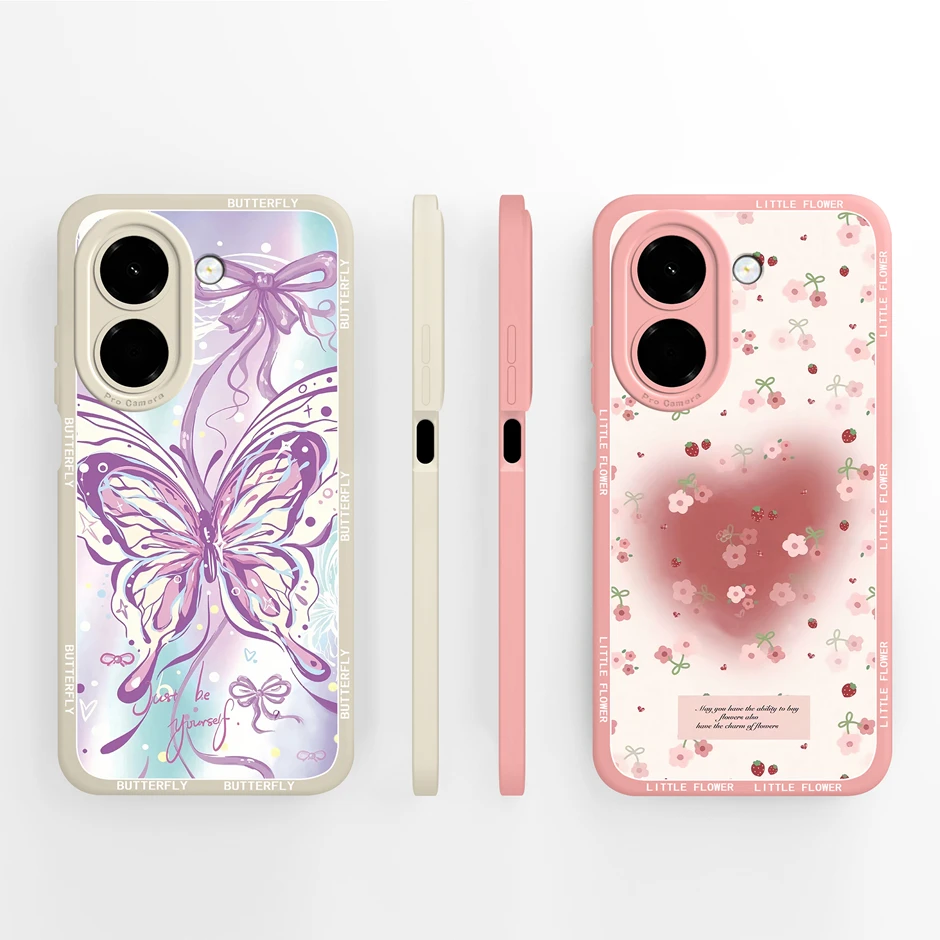 Stylish Gradient Love Heart Moon Soft Bumper Case - Anti-Slip & Antifouling Design