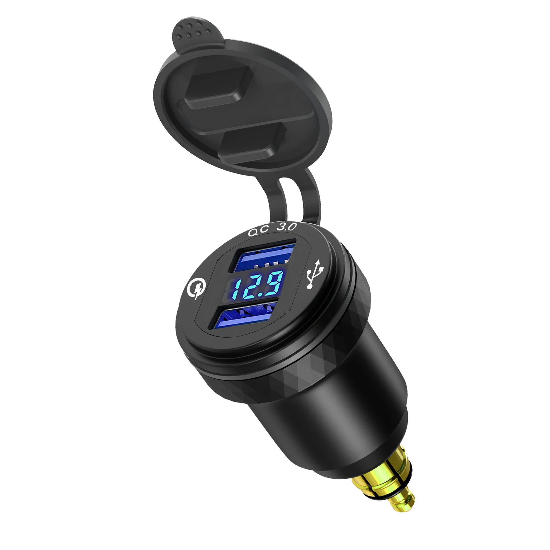 Фото Быстрое зарядное устройство для мотоцикла 3,0 с двумя USB-портами Тип C, адаптер для прикуривателя для BMW R 1250 GS 1200 для Tiger1200 Tiger850 №4