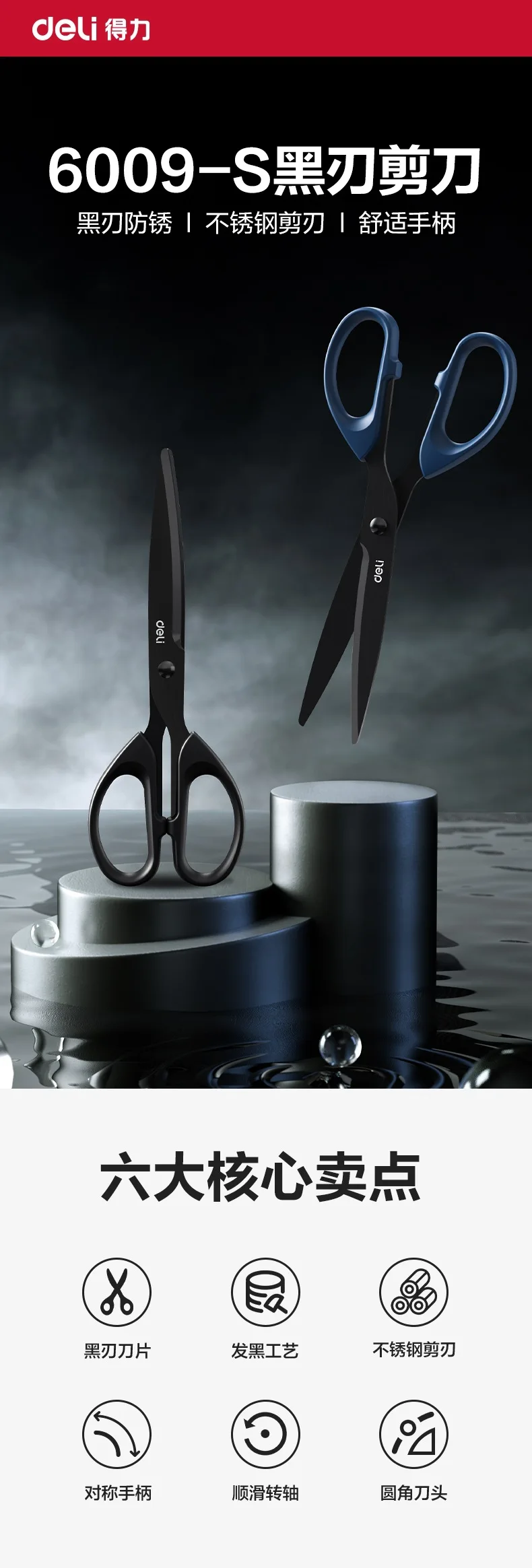 Stainless Steel Non-Adhesive Scissors with Sharp Blades for Paper Cutting - Ideal for School Office and Home Use