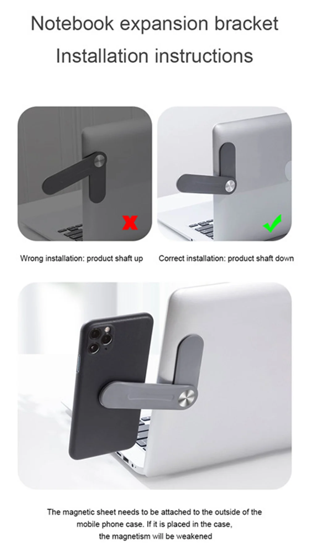 Magnetic Folding Holder Side Mount For Phone
