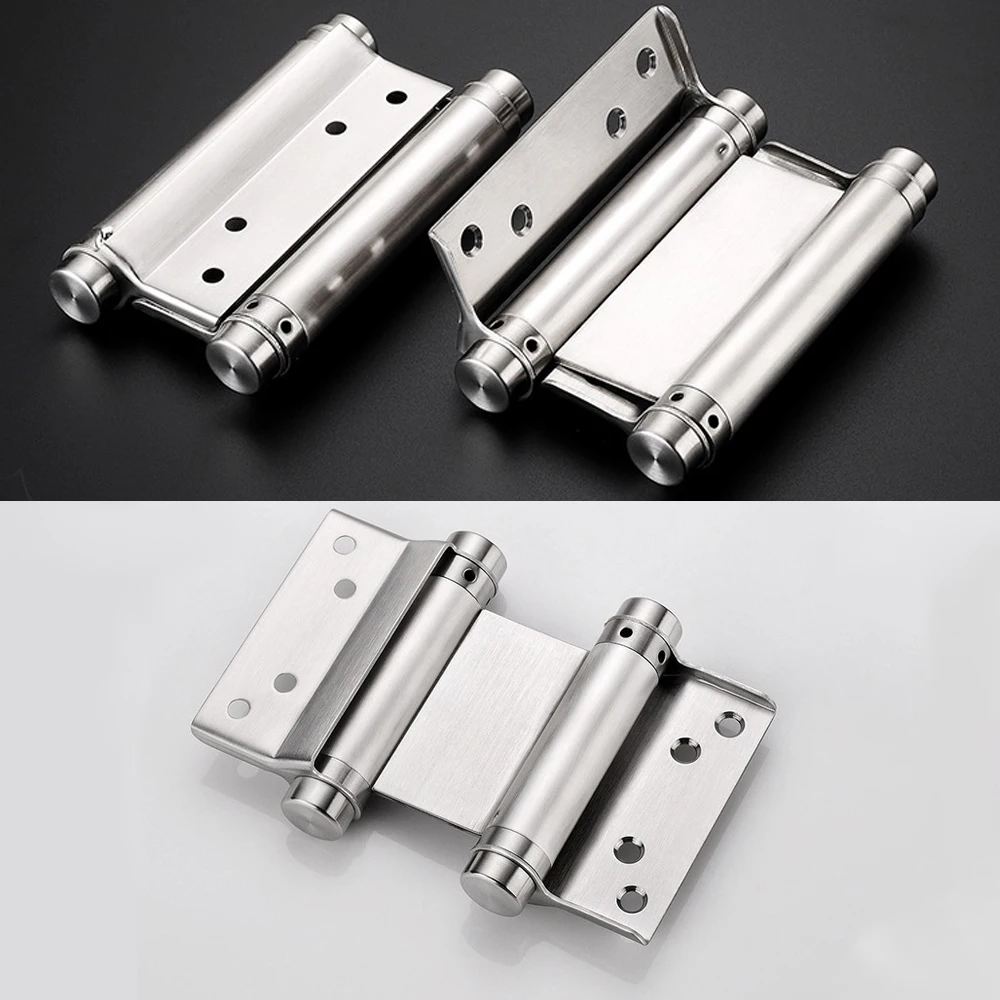 Free Door Hinge Double-sided Door Hinge Automatic Self Closing Stainless Steel Double Open Spring Fence Dedicated