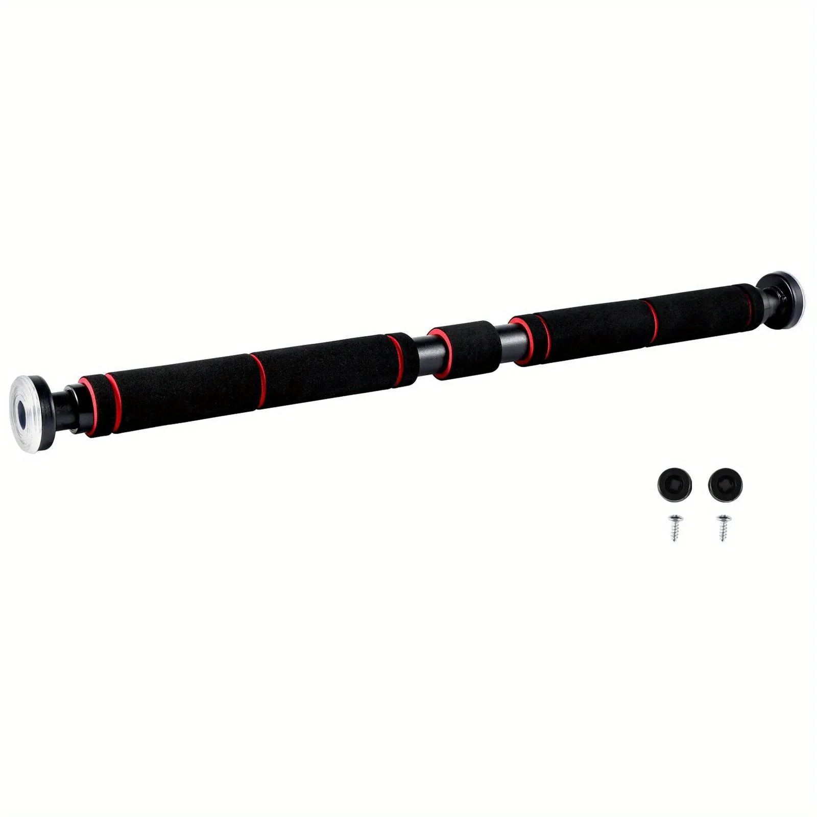 Barre de traction murale en acier inoxydable avec poignées confort - 60-100 cm noir pour musculation maison