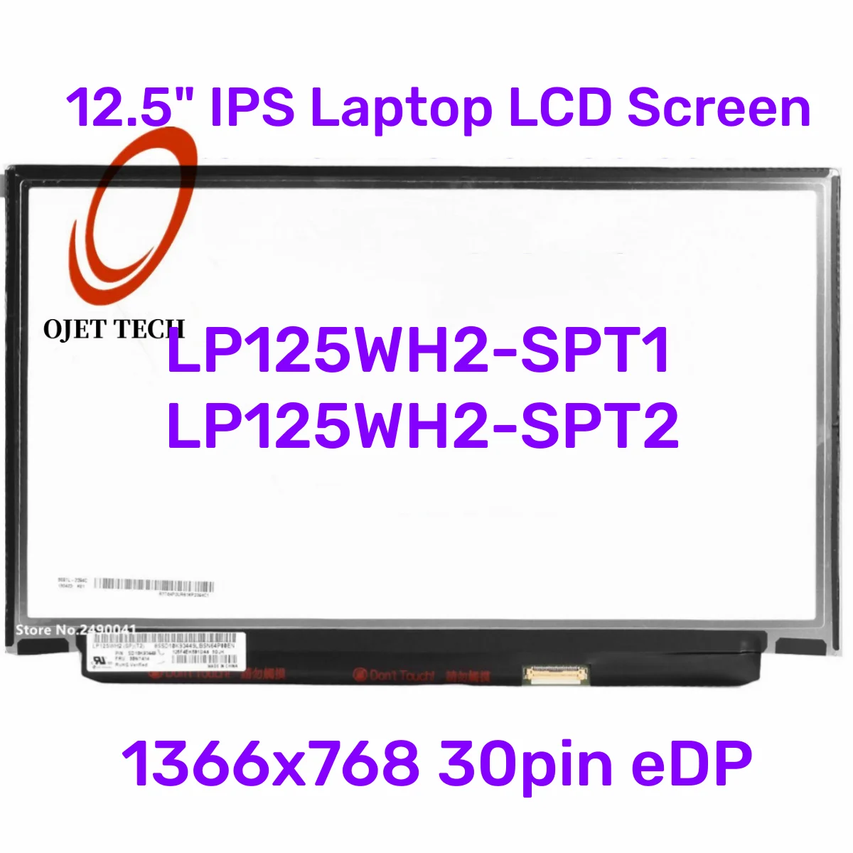 Tela Lcd para Lenovo Matriz de Exibição Ips Lp125wh2-spt1 Lp125wh2-tph1 M125nwn1 X240 X250 X260 X270 X280 Ips 1366×768 30pin 125 em