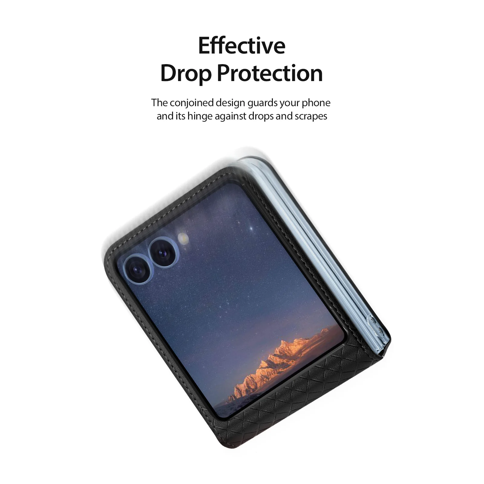 Premium Shockproof Leather Flip Phone Case - Ultra-Thin Checkered Design