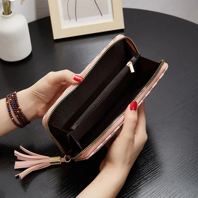 Women Long Wallets Double Zipper Clutches Purse Big Letter Fashion Wristlet  Wallet Phone Portfel Damski Card Holder Lady Wallets - AliExpress