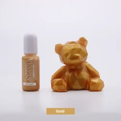 Vibrant 10ML Solid Color Resin Pigment for DIY Crafts and Jewelry Making (Gold)