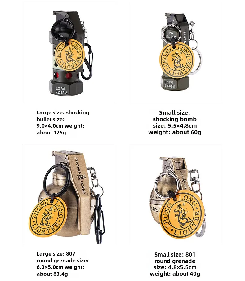 Description Picture 5 of itemMilitary Hand Grenade Model Gas Lighter, Windproof, Creative, Cigarette Accessories, Men's Small Gifts and Collections