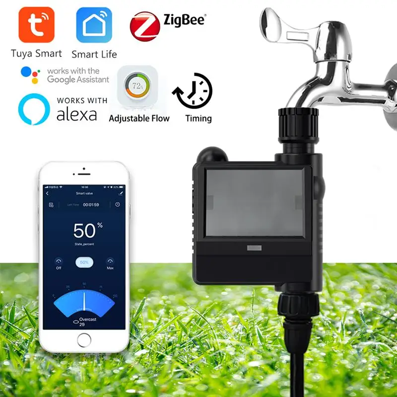 New Alexa Google Voice Control Tuya Smart WiFi Control Smart Water Valve WiFi Shut-Off Controller Garden Irrigator Zigbee Valve