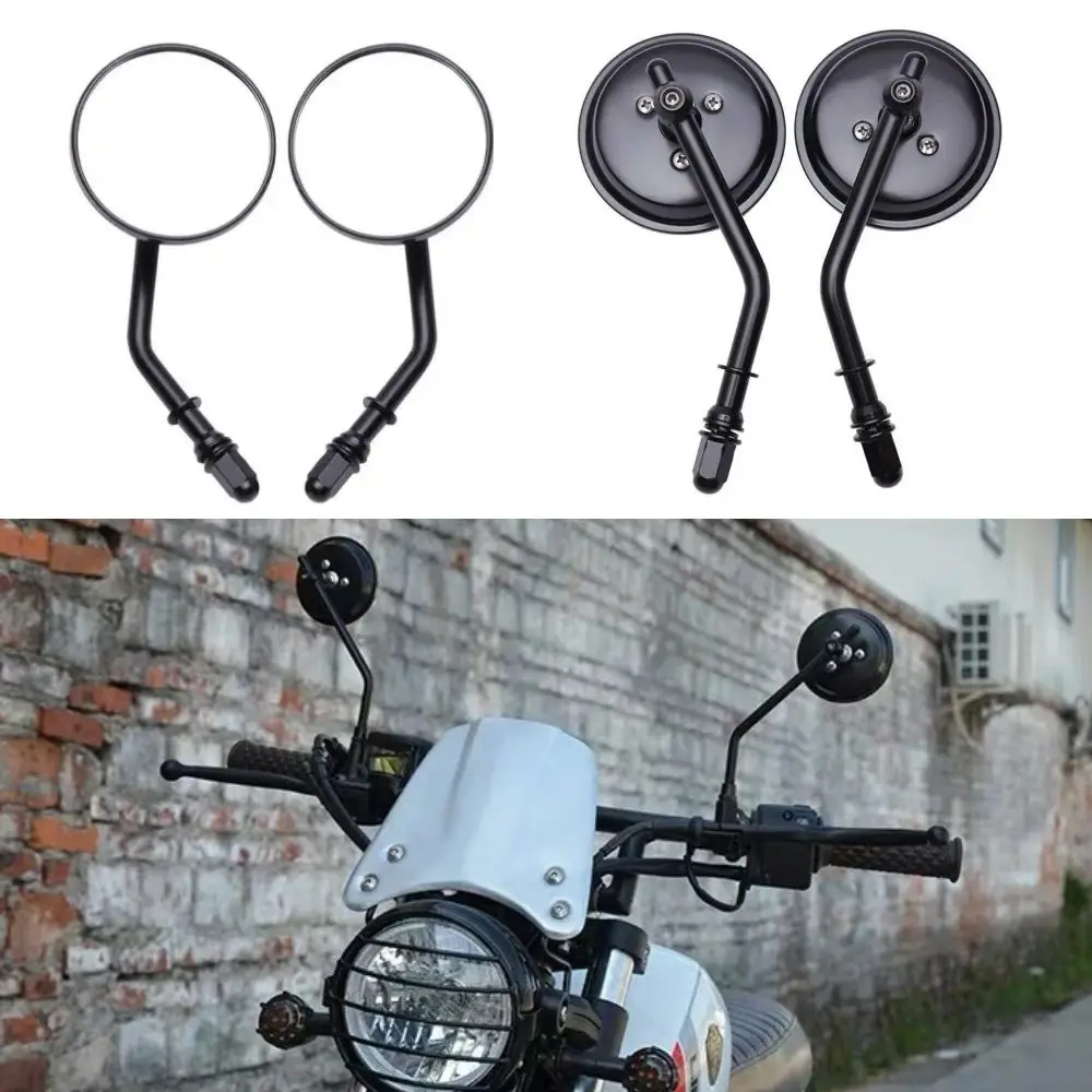 M8 Motorcycle Round Rearview Mirror Side Mirrors Classic Retro Rear Mirrors For Harley Dyna Bobber Chopper Sportster Old School