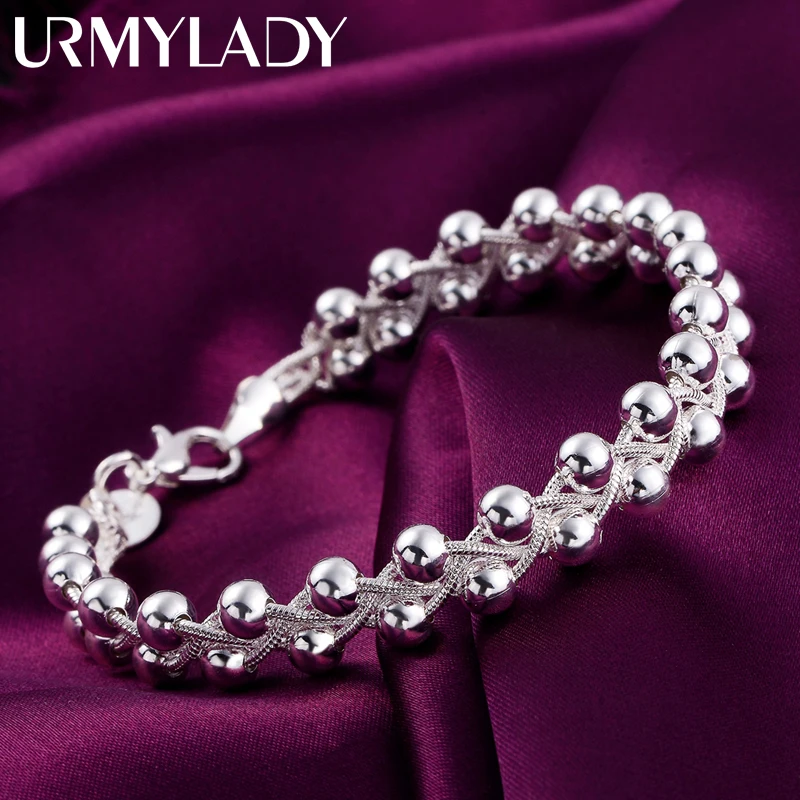Charm-Armbänder aus 925er-Sterlingsilber für Damen, feine geflochtene Perlen, Kette, modisch, Hochzeit, Party, Weihnachtsgeschenk, hochwertiger Schmuck
