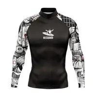 New Men's Swimsuit Rash Guard Long Sleeve Surfing Shirt UPF 50 Swimwear All Time T-Shirt Sportwear Surf Diving Clothes Rashguard 2