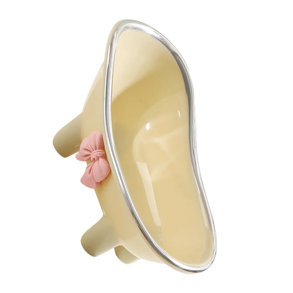 

Bow Soap Dish Holder Bar Household Dishes Reusable Abs Small for Kitchen Counter Tray Dispenser