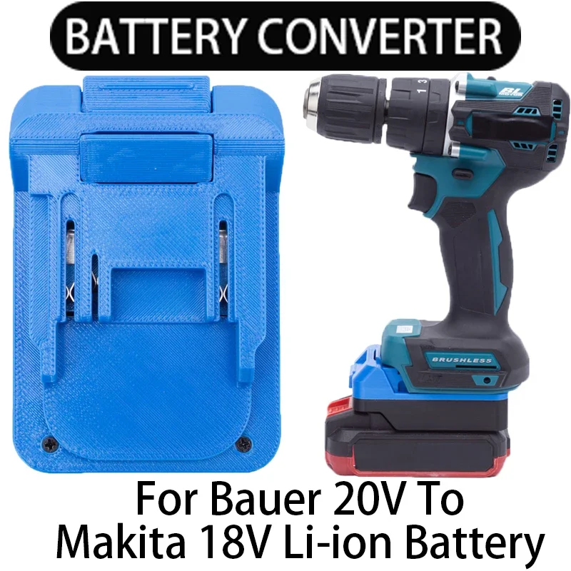 

Адаптер аккумулятора для Makita 18 в, li-ion инструменты, преобразует в Bauer 20 в, литий-ионный аккумулятор, адаптер, электроинструмент, аксессуары