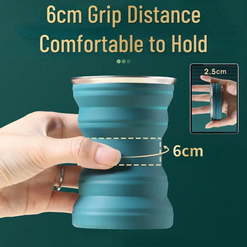 Folding Cup Travel Outdoor Heat Resistant Collapsible Cups Mugs Foldable Cup Camping Food Grade Silicone Reusable Coffee Mug