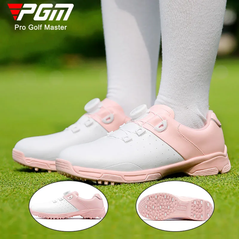 

PGM New Women Breathable Skid-proof Golf Shoes Ladies Waterproof Outdoor Sneakers Quick Lacing Golf Shoes Fitness Footwear