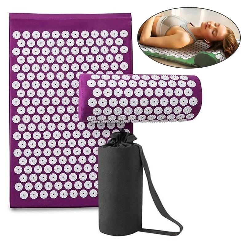 Massage Mat Acupressure Mat Yoga Lotus Spike Relieve Back Body Pain Spike Applicator Yoga Bag Pranamat