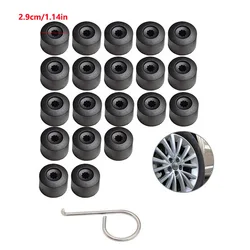20 - Piece Black Wheel Lug Bolt Nut Covers - Hexagonal Screw Caps (20pcs)