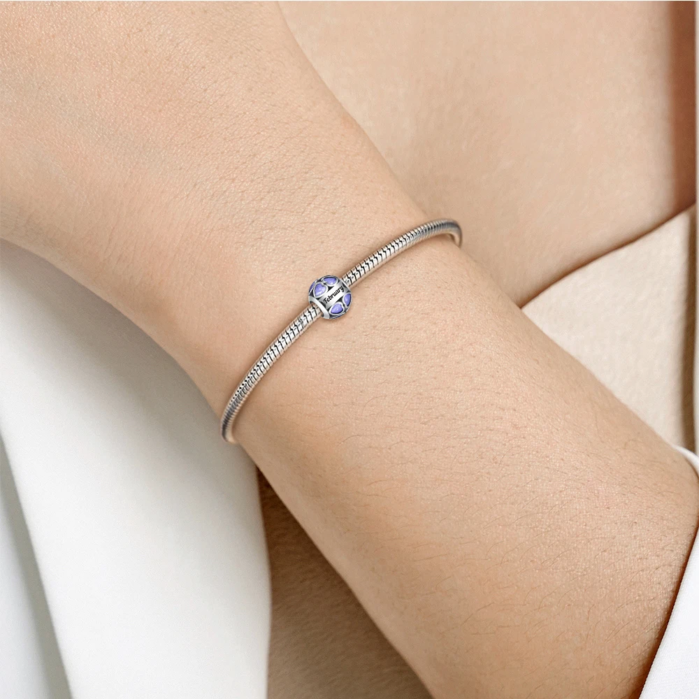 Anhänger für Original-Armbänder, Geburtsstein-Perlenanhänger, S925 Silber Geburtsstein-Perlenanhänger für Frauen und Mädchen, DIY-Schmuckgeschenke – Detail 6