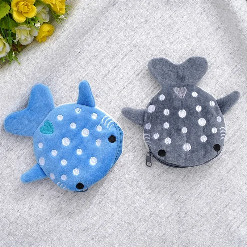 Cartoon Plush Coin Purse Wallet Whale Shark Portable Key Earphones Organizer Bag Zipper Bag Children's Gifts Kawaii Toys Plush Coin Purse Plush Toys