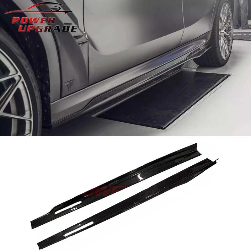 

2Pcs Carbon Fiber Car Side Skirt Extension For BMW X6 G06 Side Skirt Decoration Auto Side Skirt Accessories