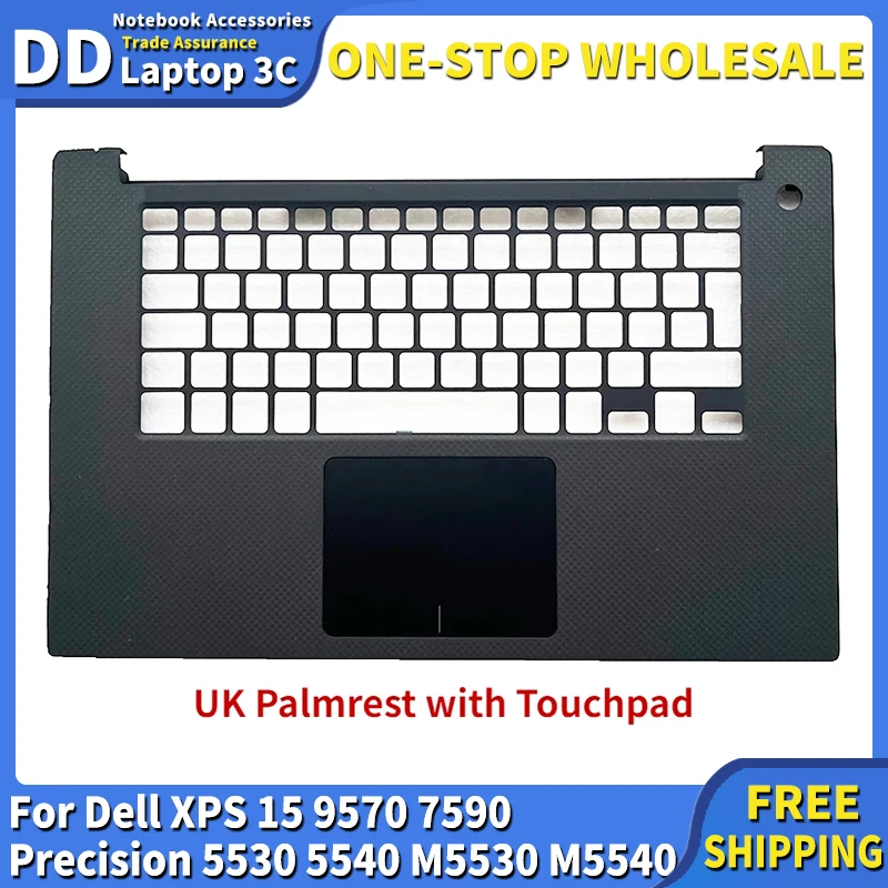 

Original New UK Palmrest for Dell XPS 15 9570 7590 Precision 5530 5540 M5530 M5540 Laptop Upper Top Case Touchpad 0P1WPT 015HH5