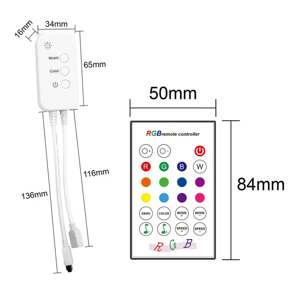 

2023 New Smart Light Strip Controller 2.4g Remote Control And Controller Pairing Smart App Tv Background Light Portable Mini