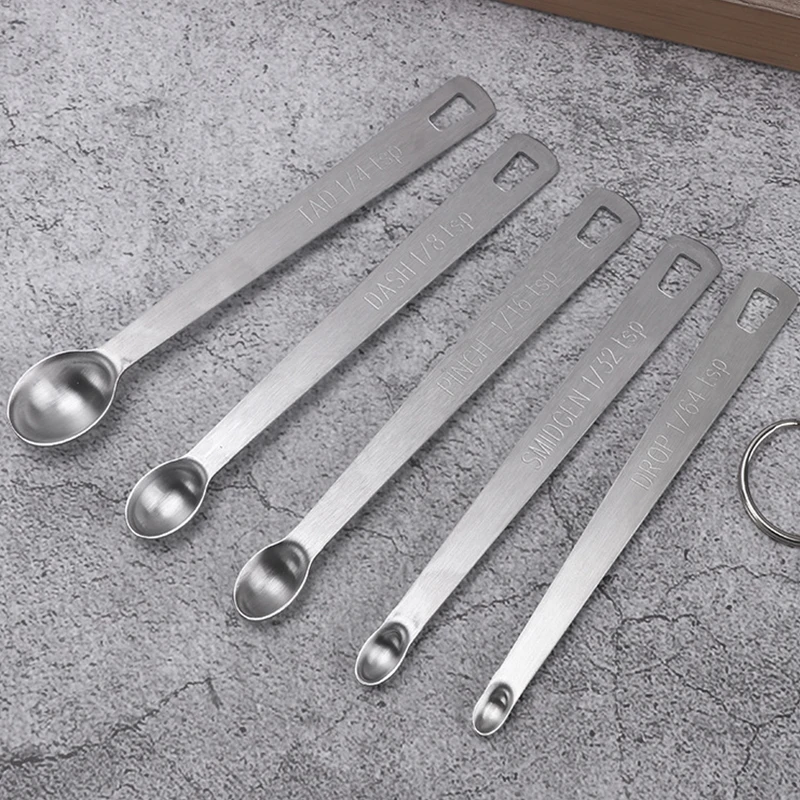 5pcs/Set Mini Stainless Steel Measuring Spoons Baking Kitchen Seasoning Multiple Size