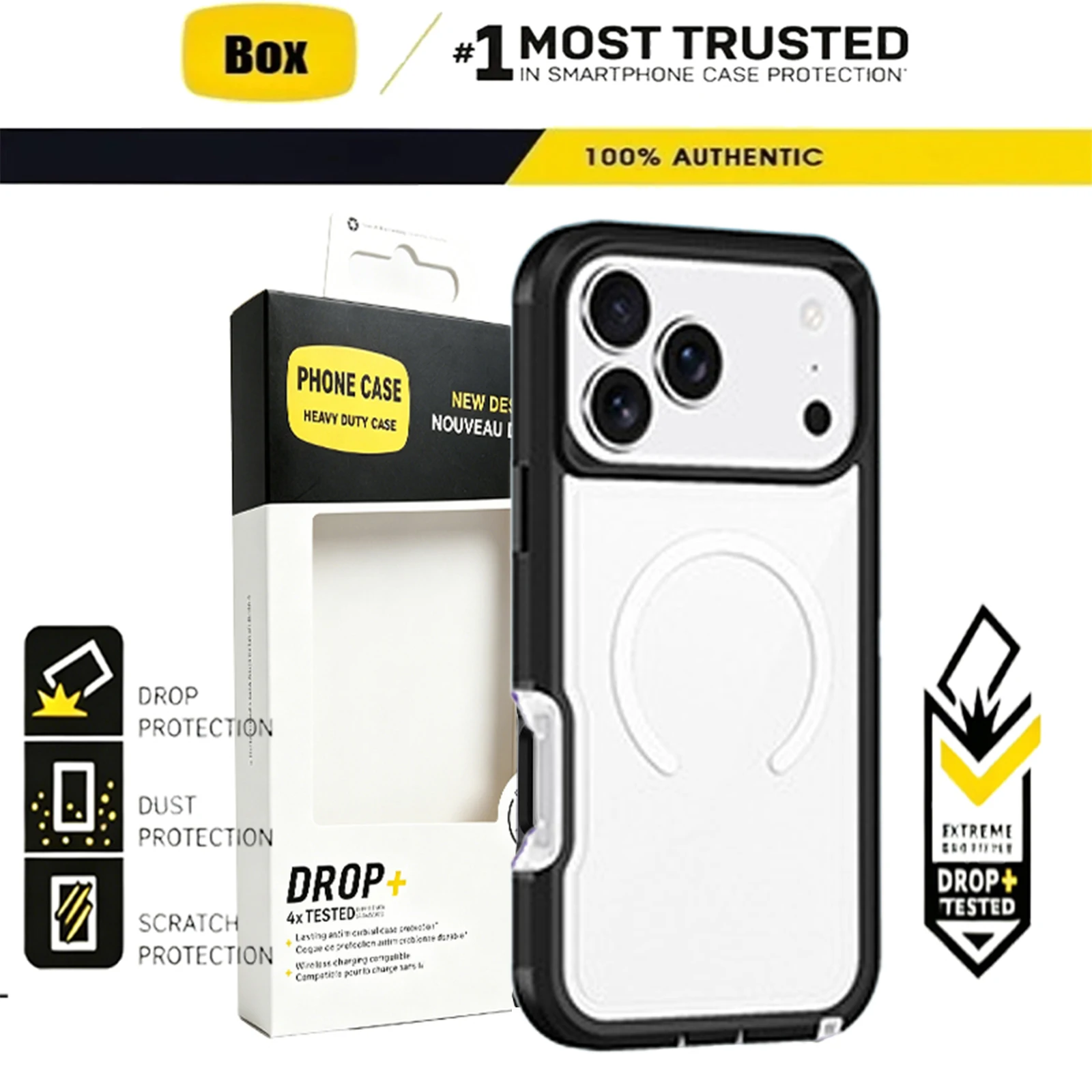 Heavy Duty Mechanical Armor Defender Magnetic Case - Anti-drop Rugged Cover with Magsafe Compatibility