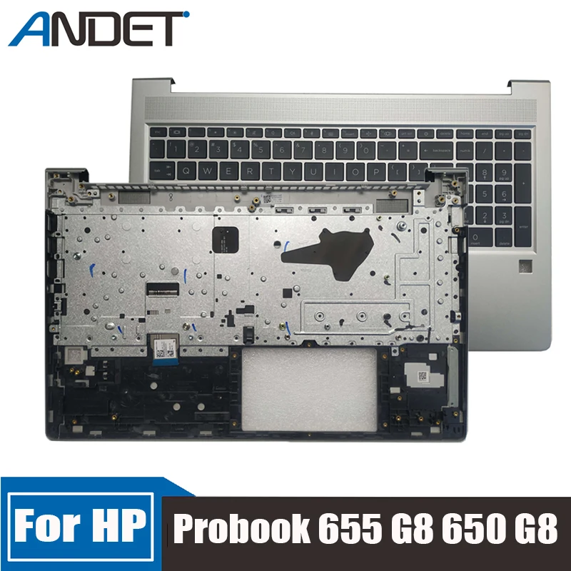 

New Original For HP Probook 655 G8 650 G8 Keyboard Bezel Top Case No Touchpad With Backlight Silver Palmrest Upper Cover Laptop